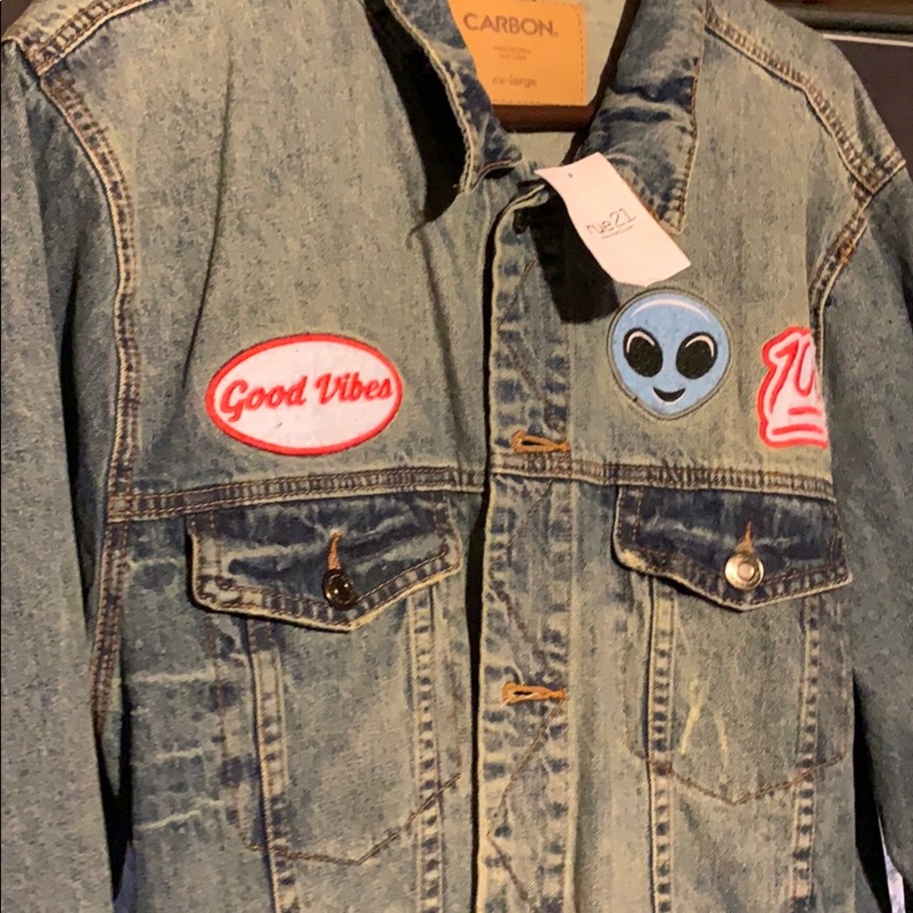 Jean jacket carbon brand new embroidered